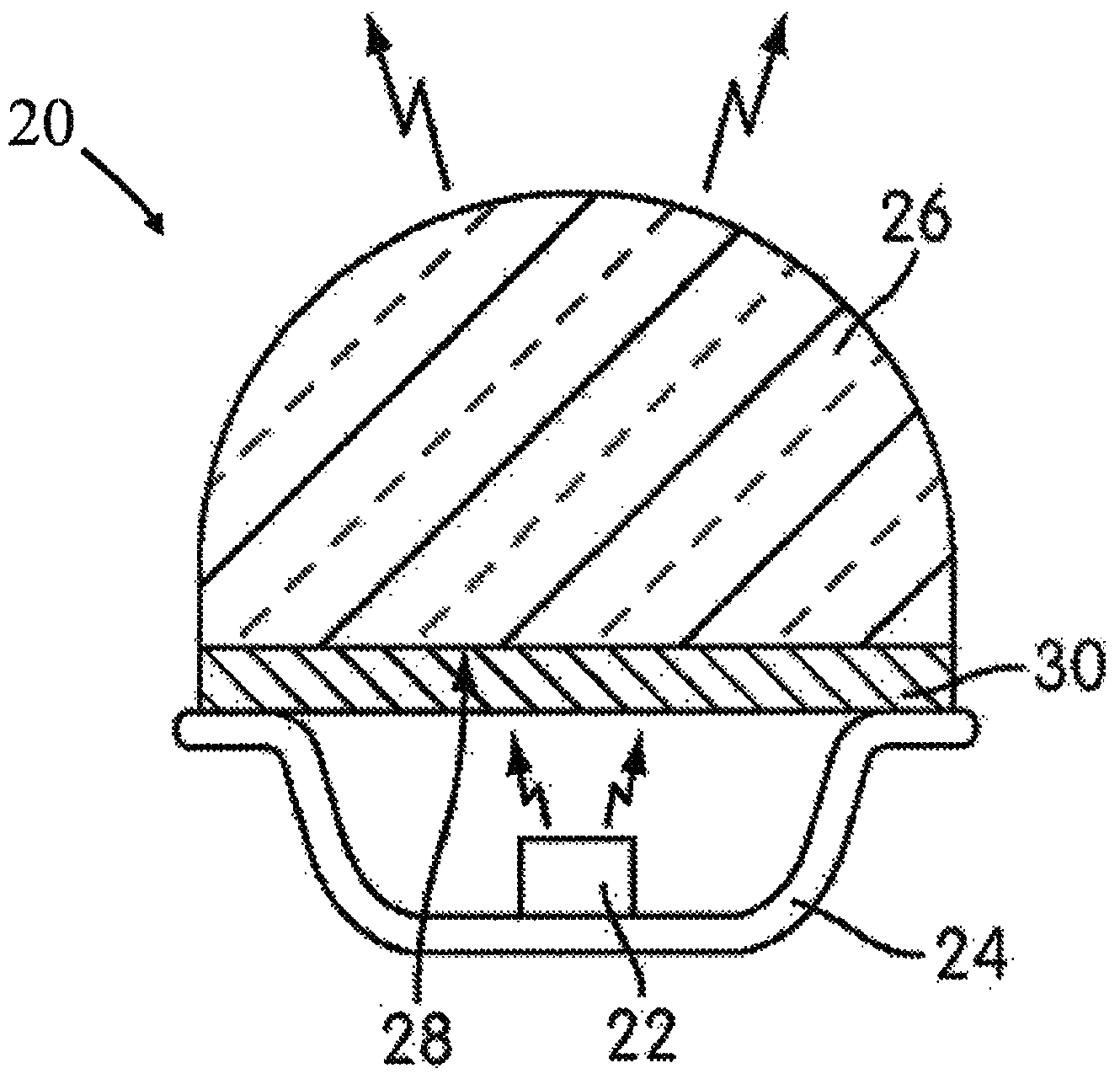 Linear led lighting arrangement including light emitting phosphor