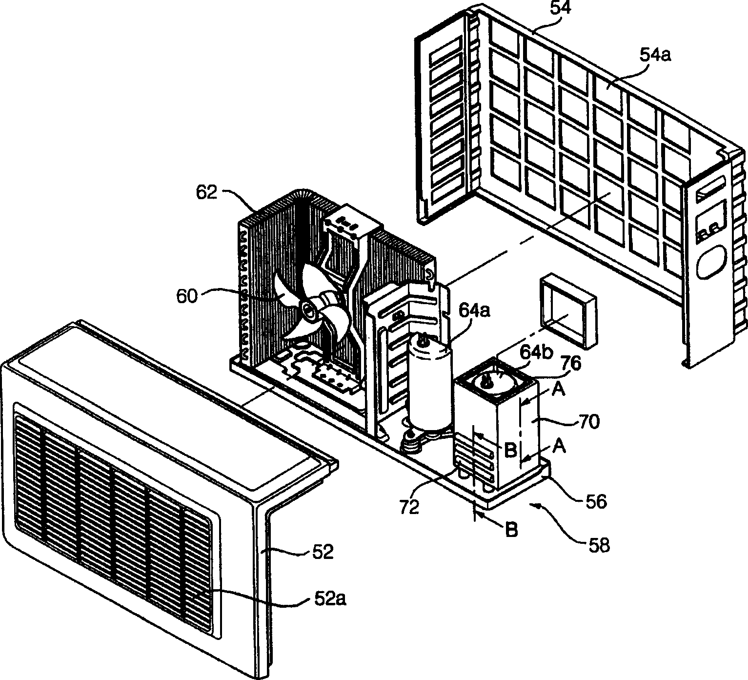 Noise reducing structure for outdoor unit of large air conditioner