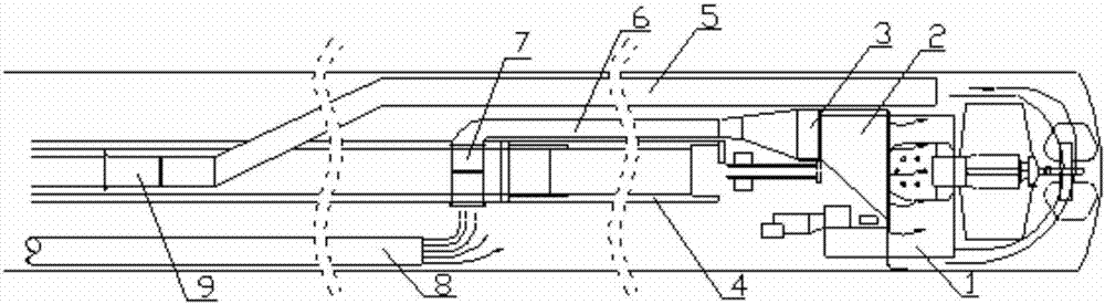 Dust collecting and dust removing system for wind curtain in fully mechanized excavation face