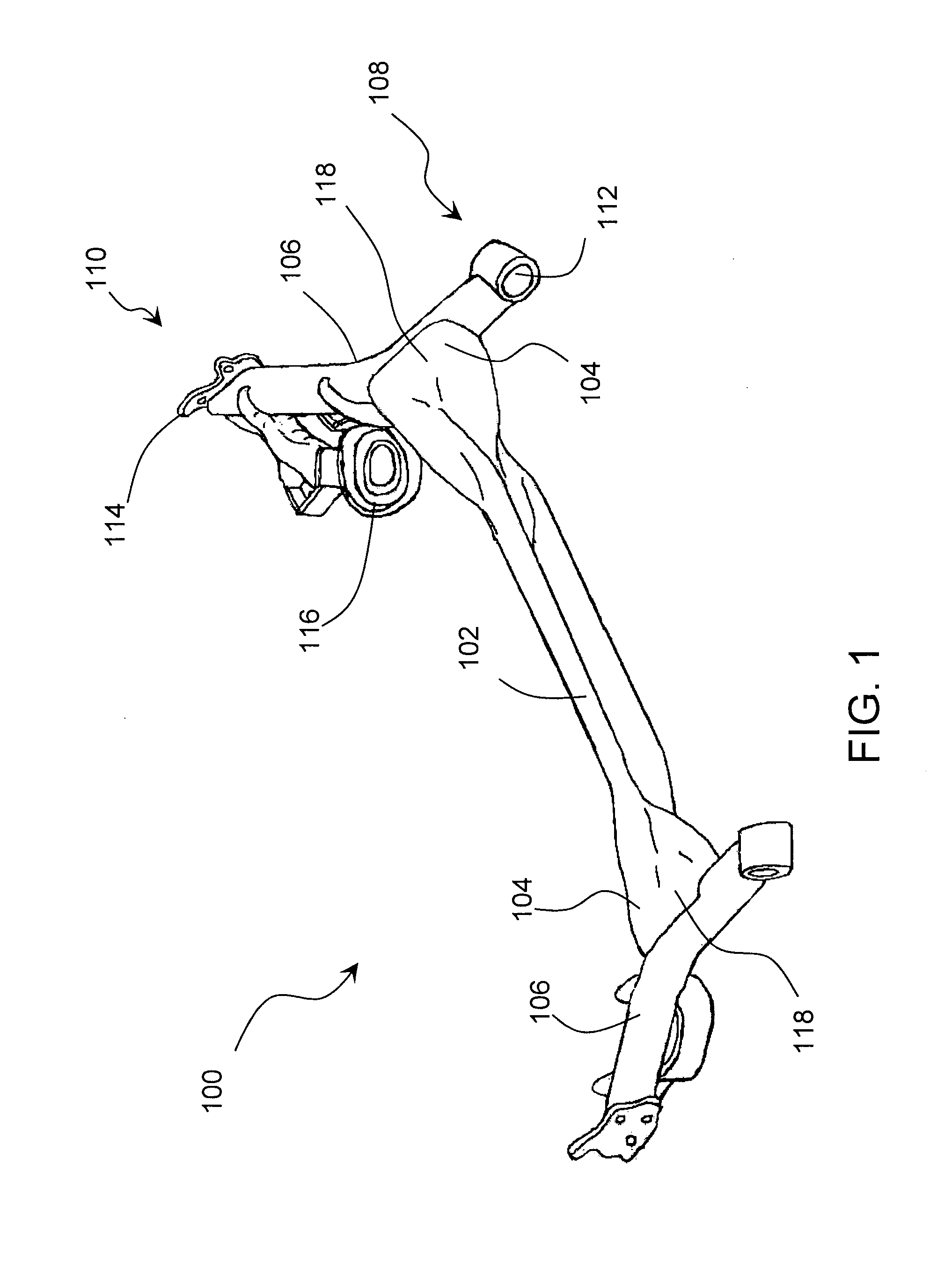 Twist-axle with longitudinally-varying wall thickness