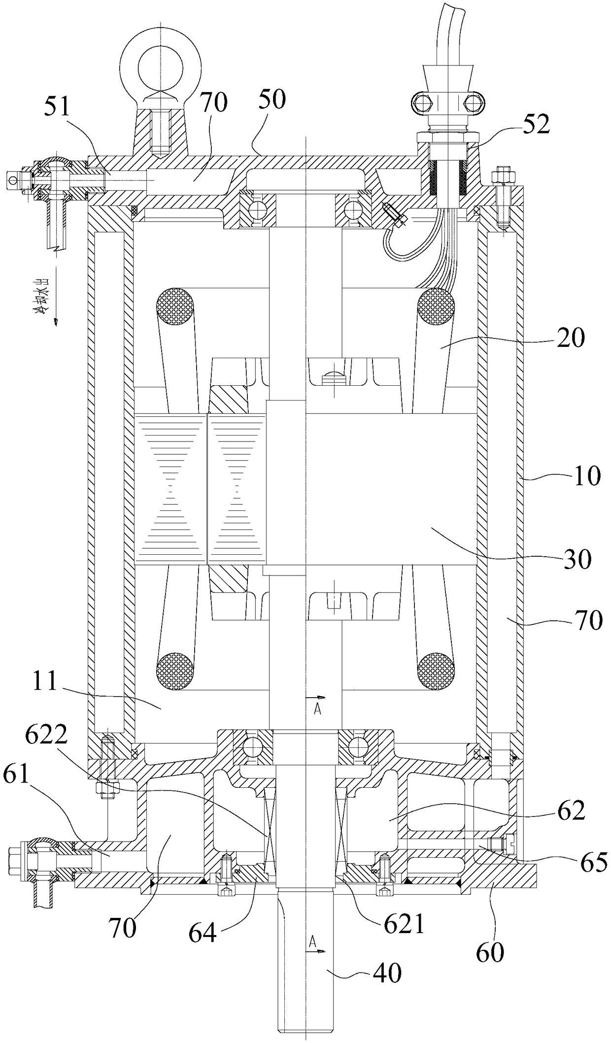 Water cooling motor air leakage detection method