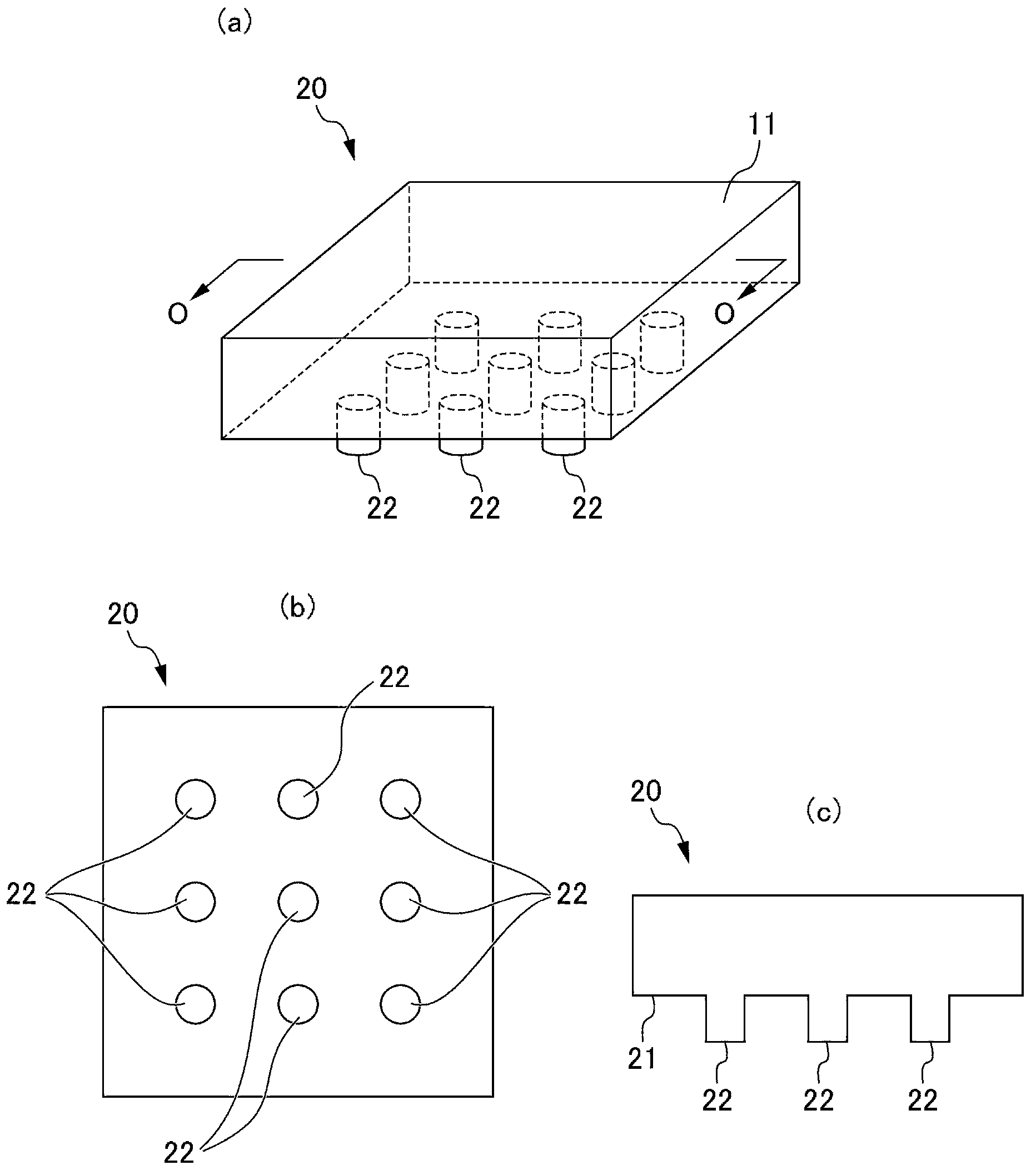 Insert molded body and radiation structure