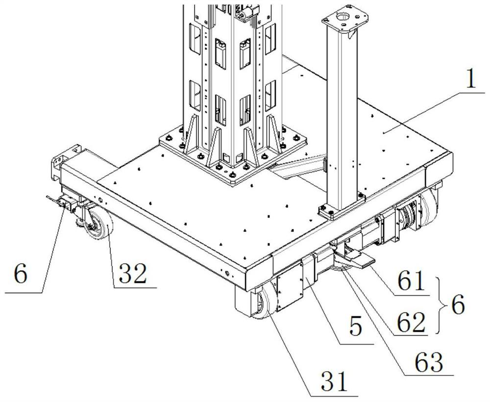 An operating trolley base with parking function