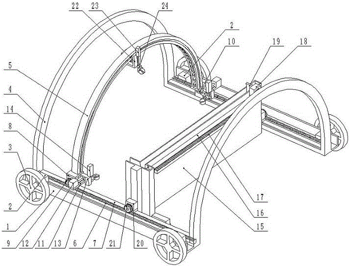 Intelligent vegetable greenhouse framework installing robot