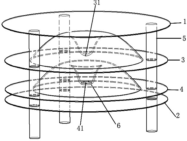 Temperature sensor array with flow guide discs