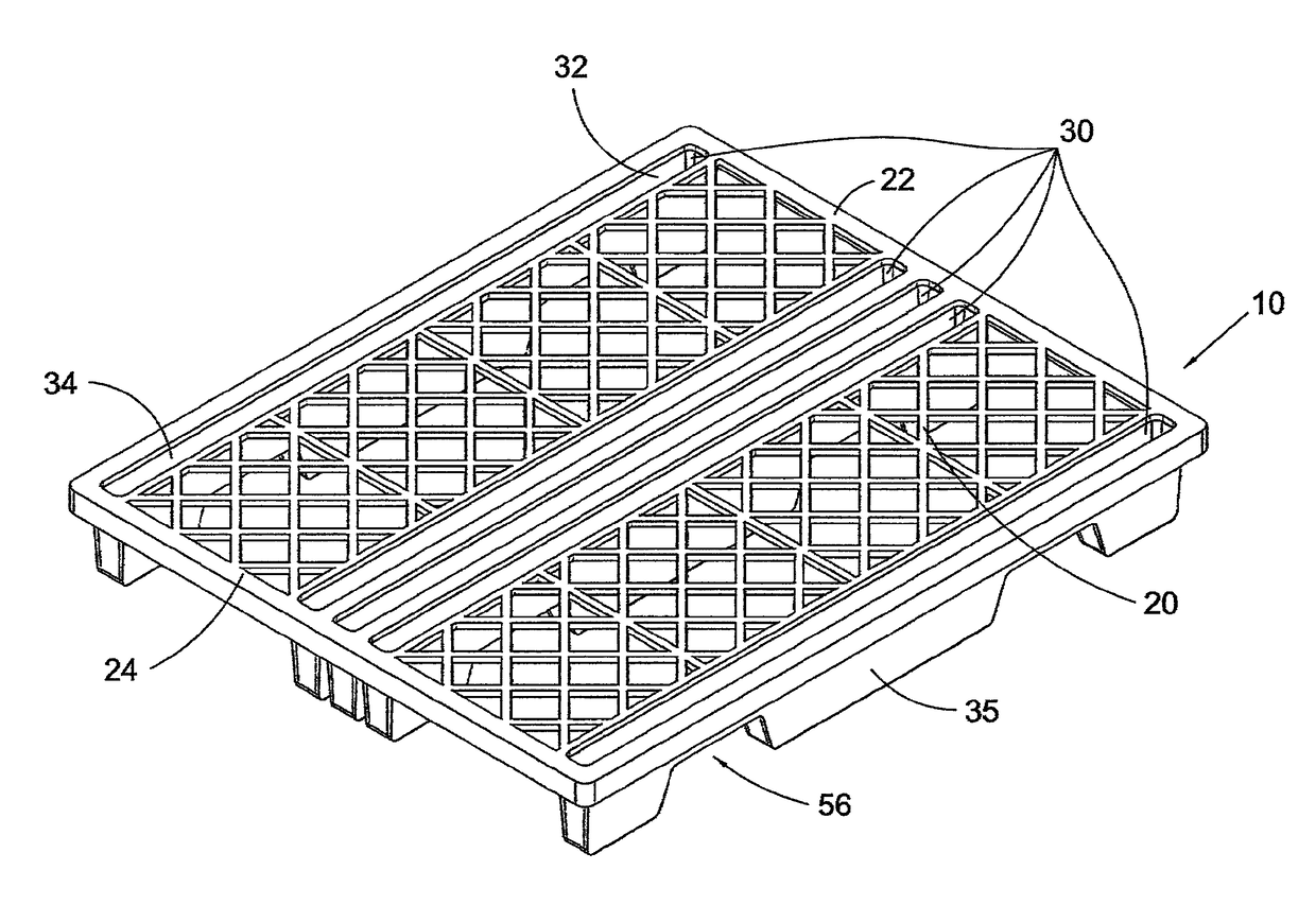 High load plastic pallet