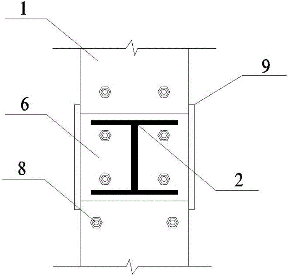 Assembly type concrete column partially and externally wrapped by H-shaped steel and energy dissipation steel plate shear wall structure