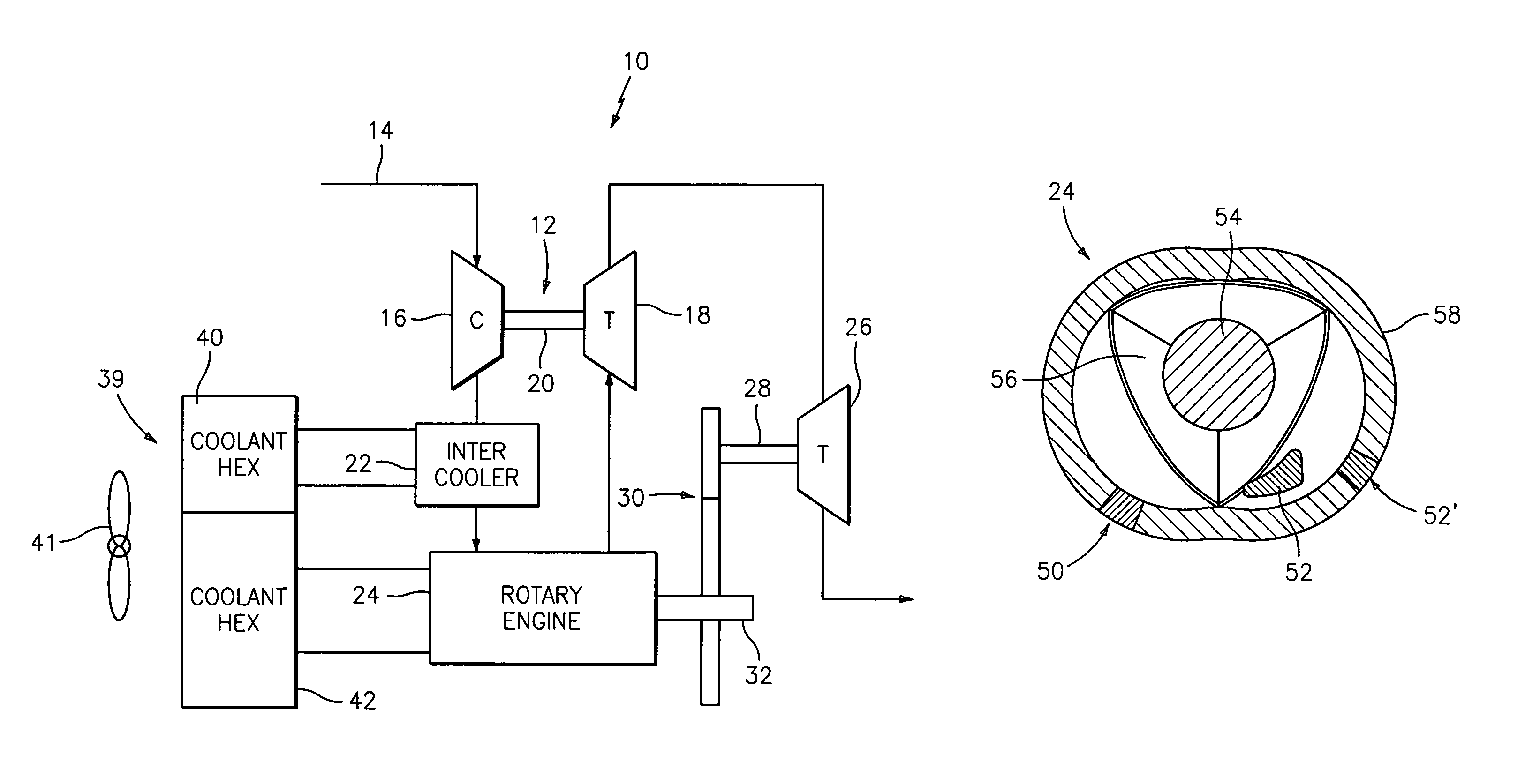 Compound cycle rotary engine