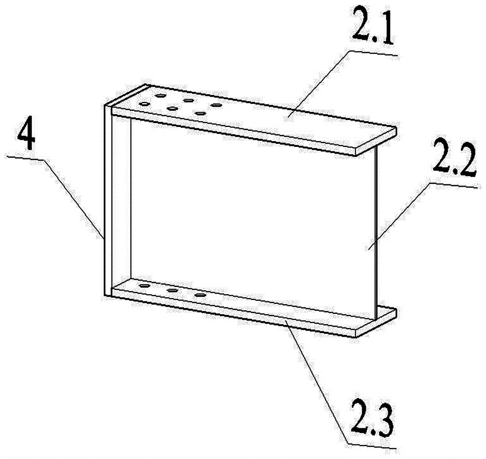 Assembly joints and construction methods of double-ear plate square pipe column and h-shaped steel frame with variable beam height