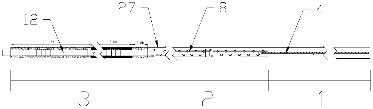 All hole depth different-diameter hole protecting and hole sealing system and method for deep-buried soft coal seam