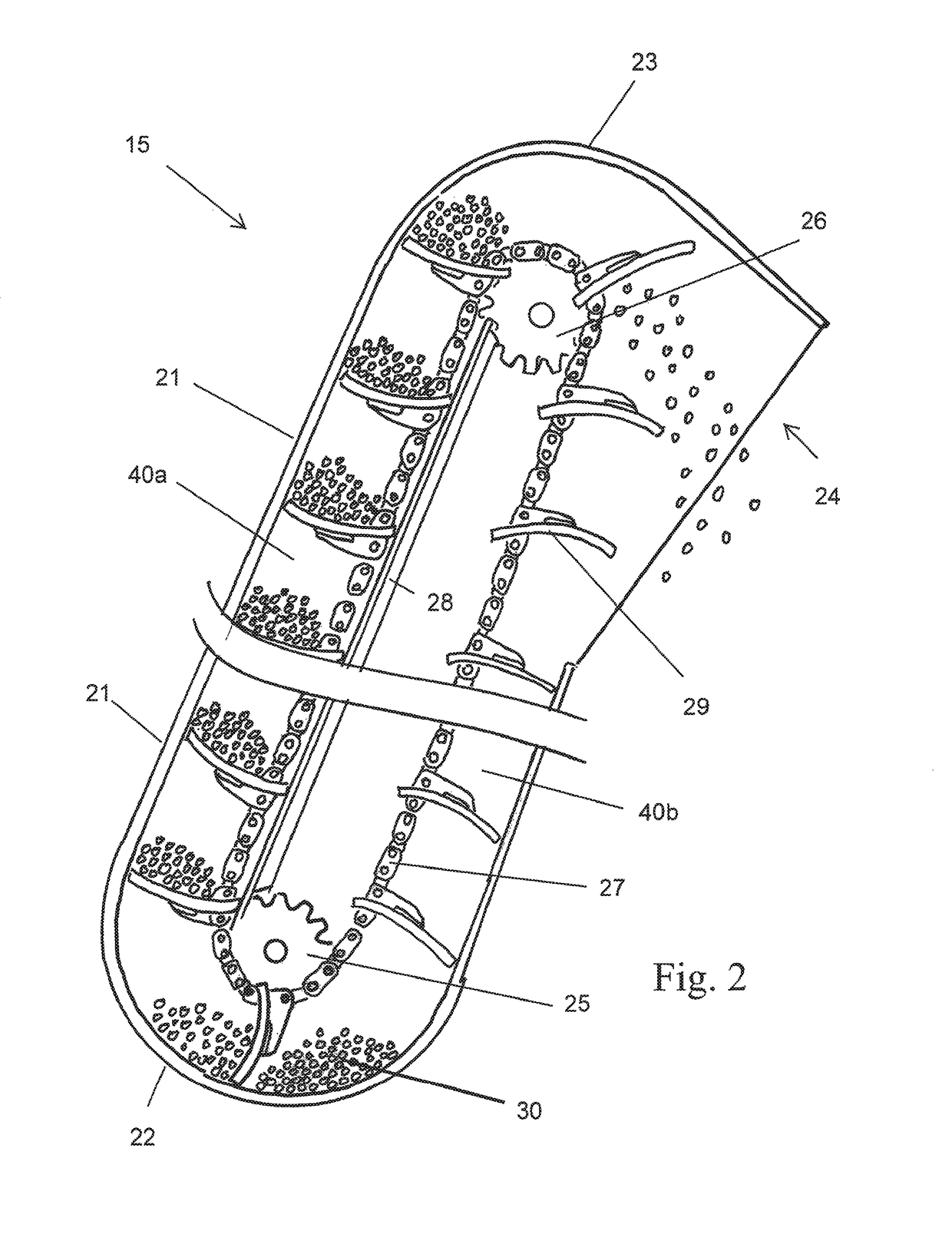 Chain guide for paddle-type conveyor