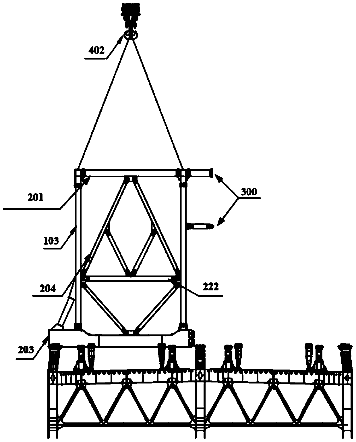 Assembly type large-tonnage girder erection hoister and girder erection method