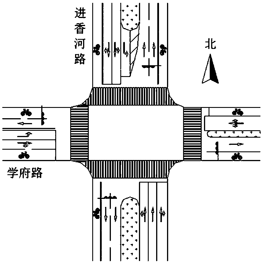 Traffic flow control method for switchable entrance/exit lane of signal intersection