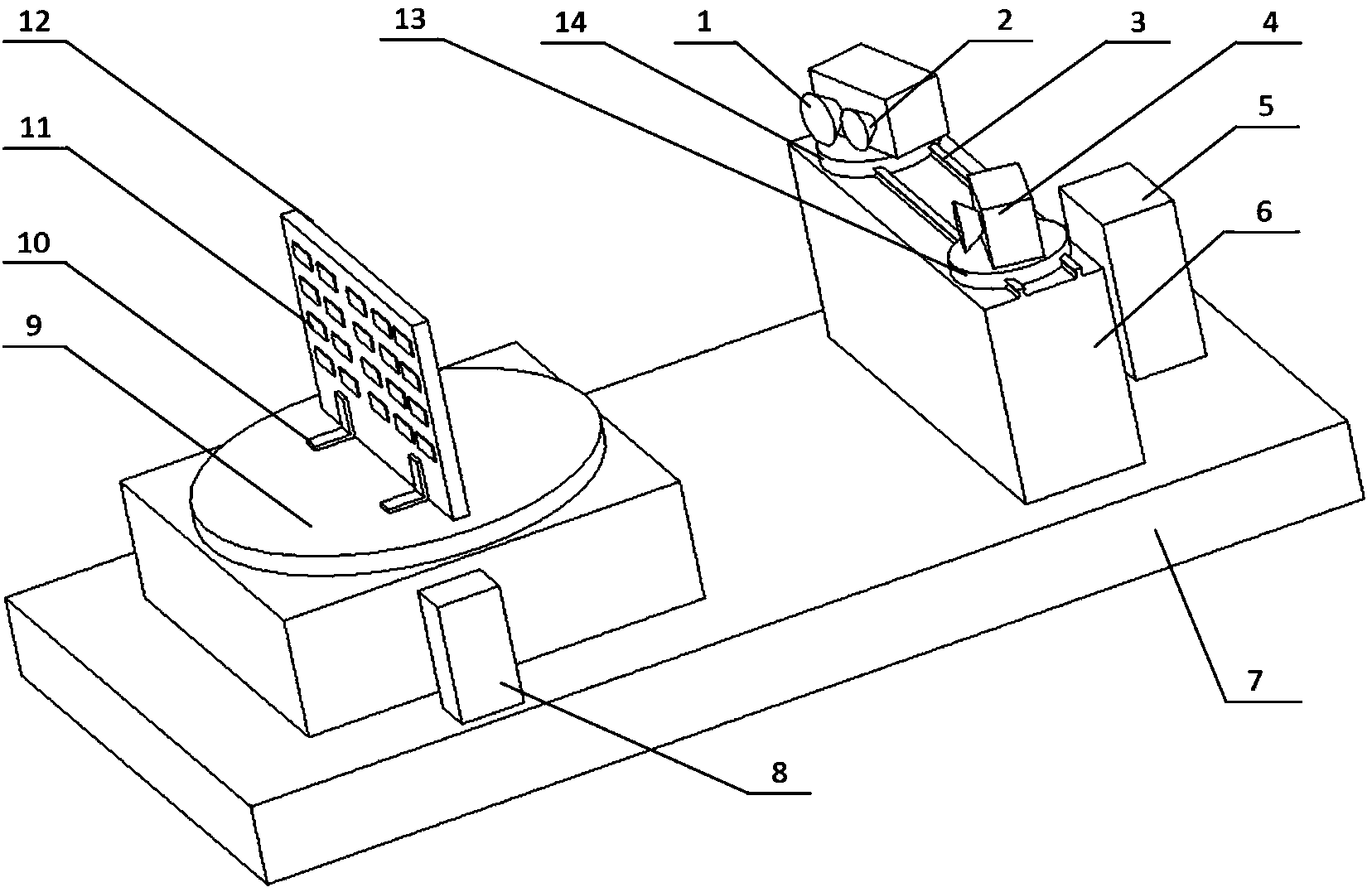 Device for measuring spacecraft structure deformation based on speckle interference and fringe projection and measurement method