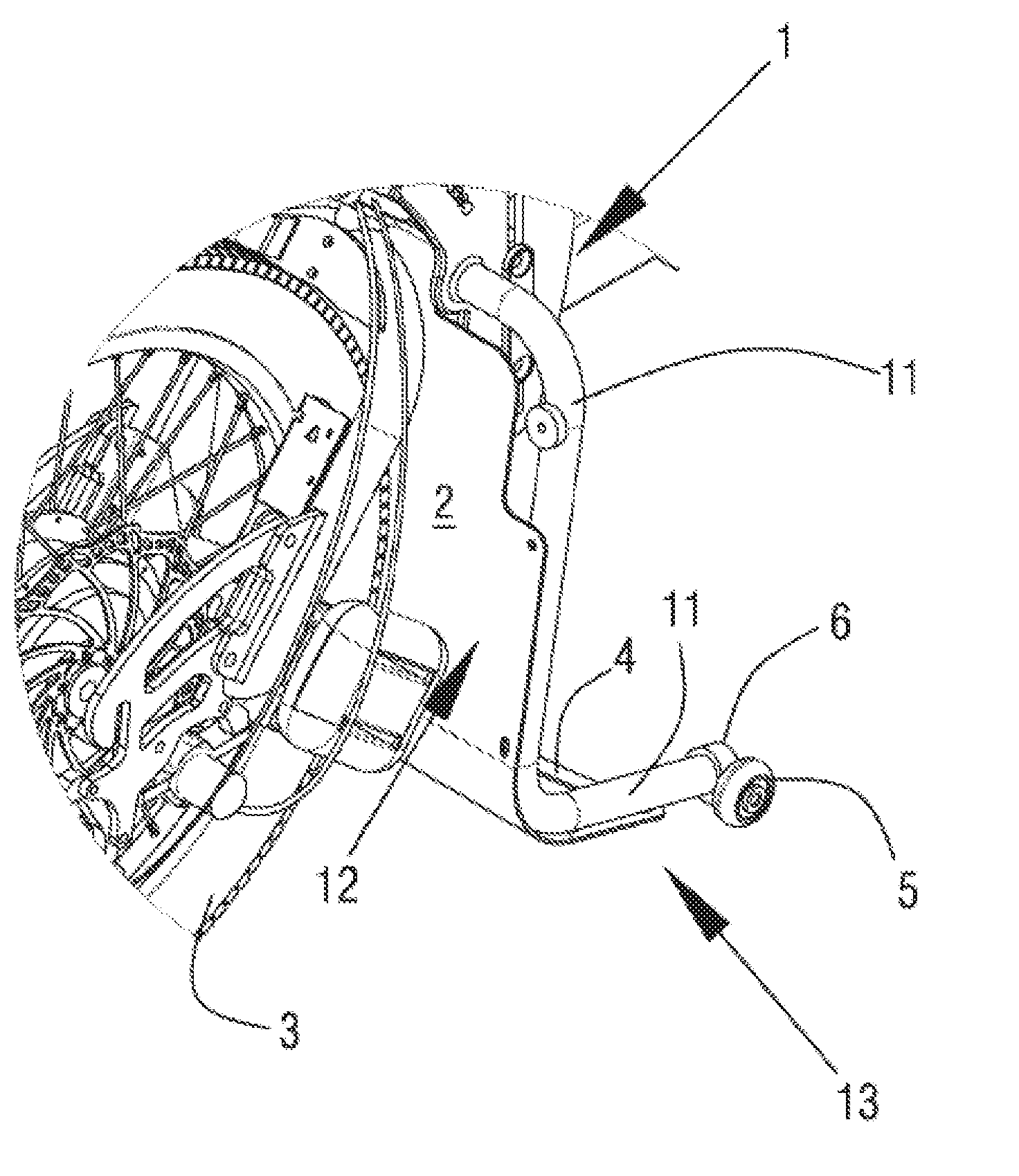 Safety device for an auxiliary wheelchair element