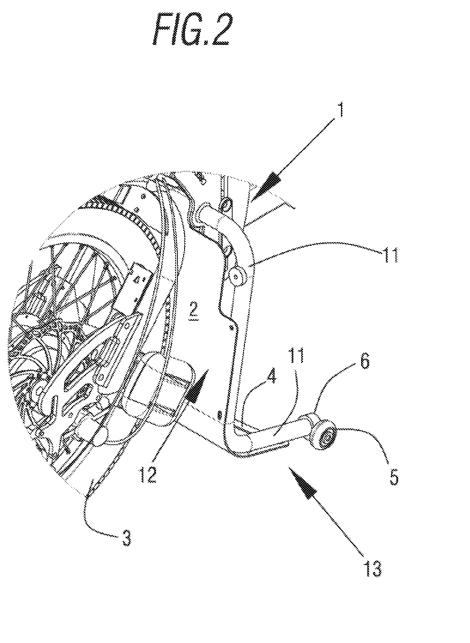 Safety device for an auxiliary wheelchair element