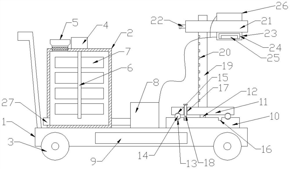 A freely adjustable spraying vehicle for corn planting