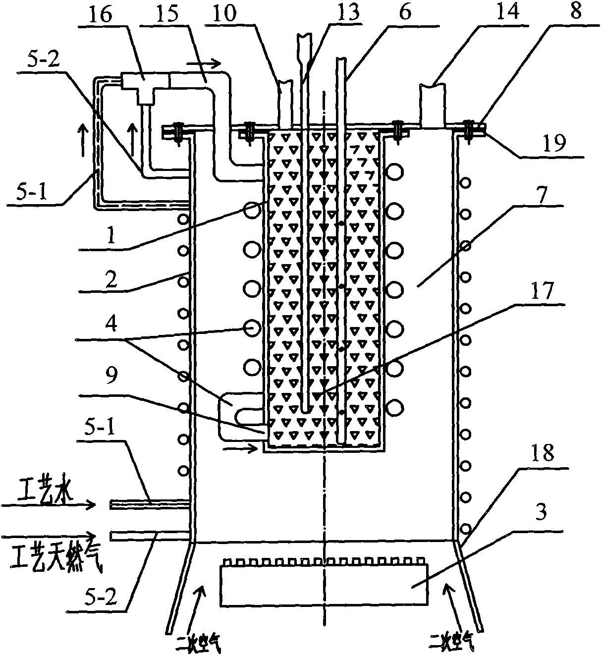 Autothermal reforming device for producing hydrogen from natural gas