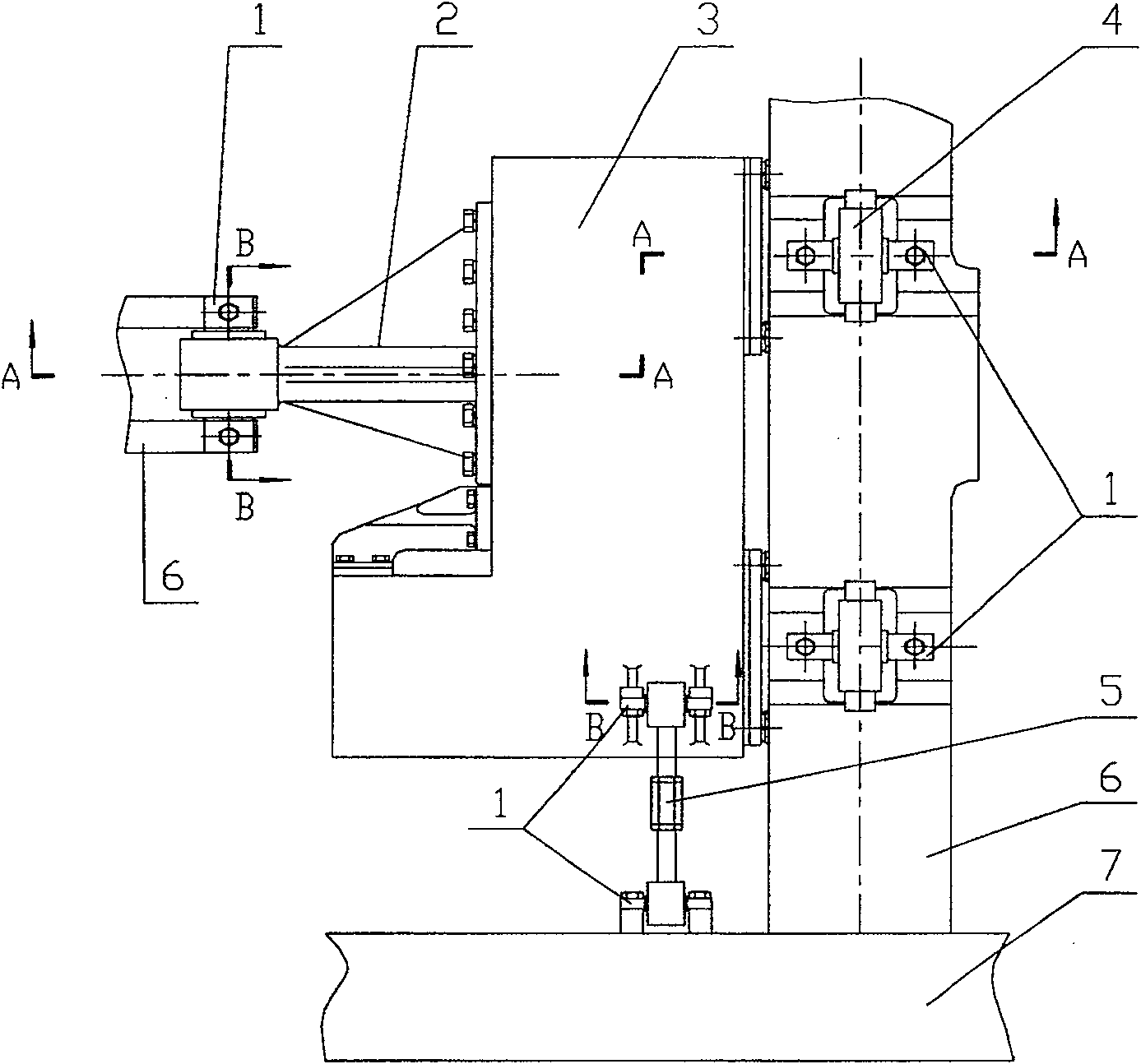 Resilient suspension mechanism of locomotive steering bogie driving device