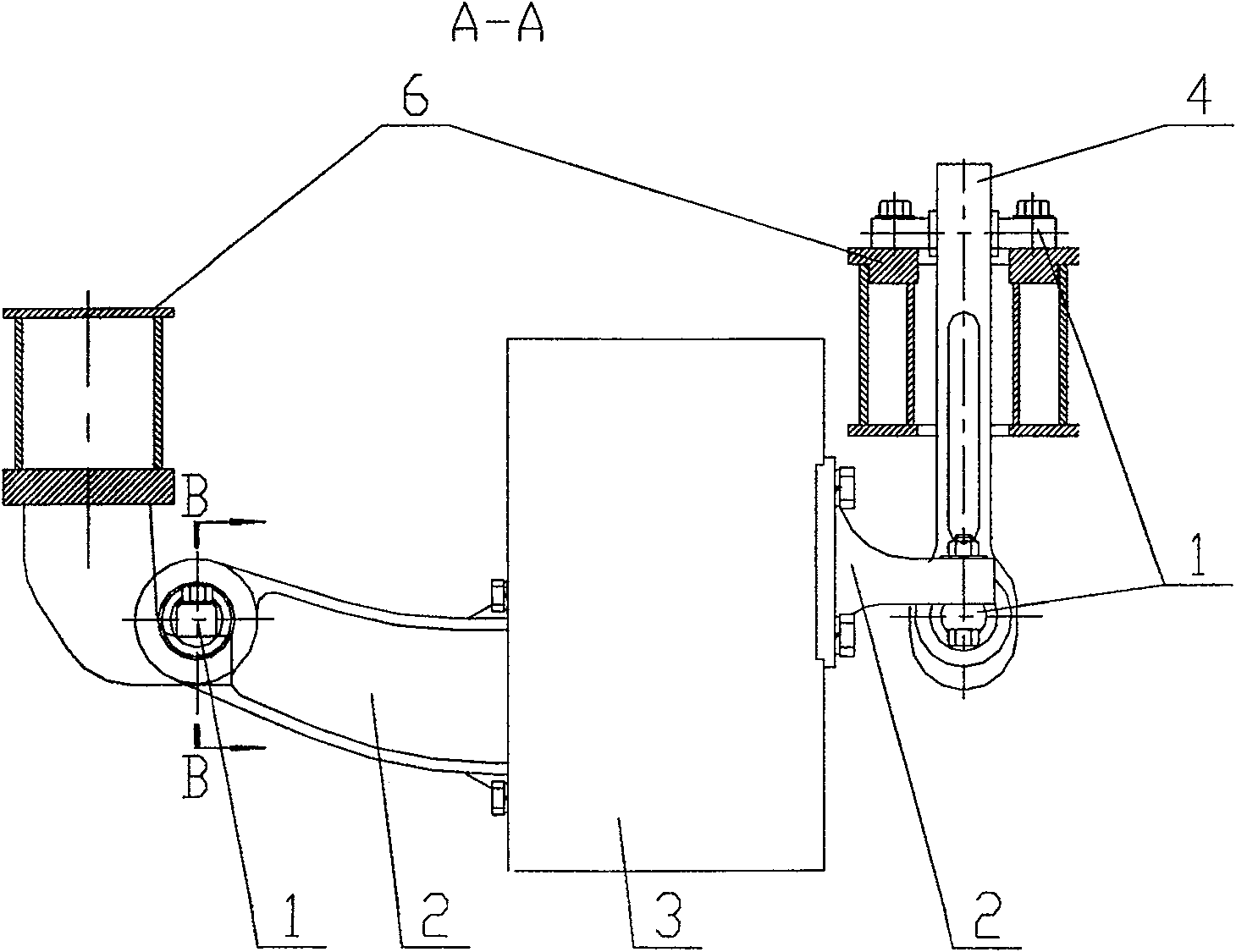 Resilient suspension mechanism of locomotive steering bogie driving device