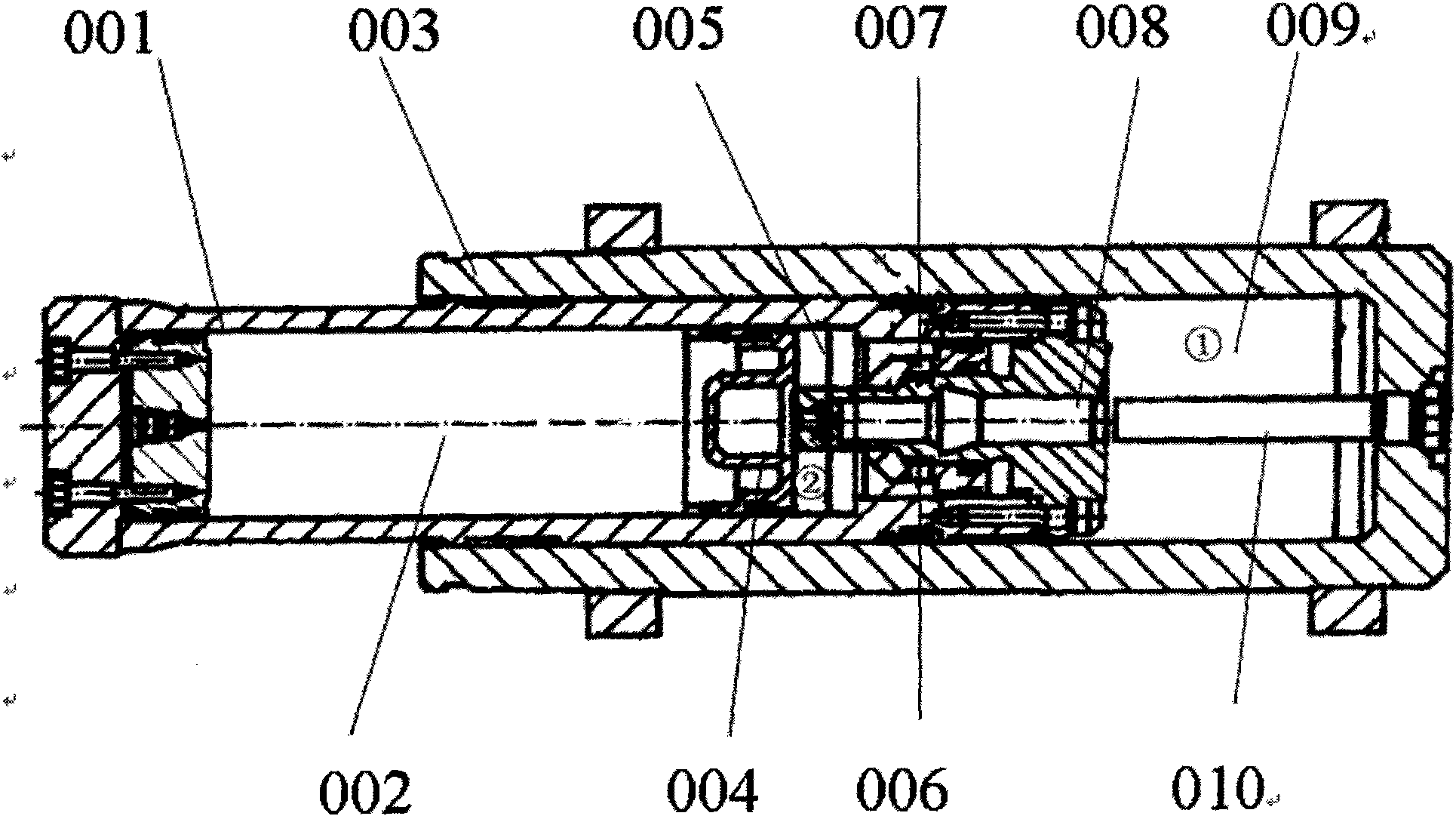 Piston-type hydro-pneumatic buffer