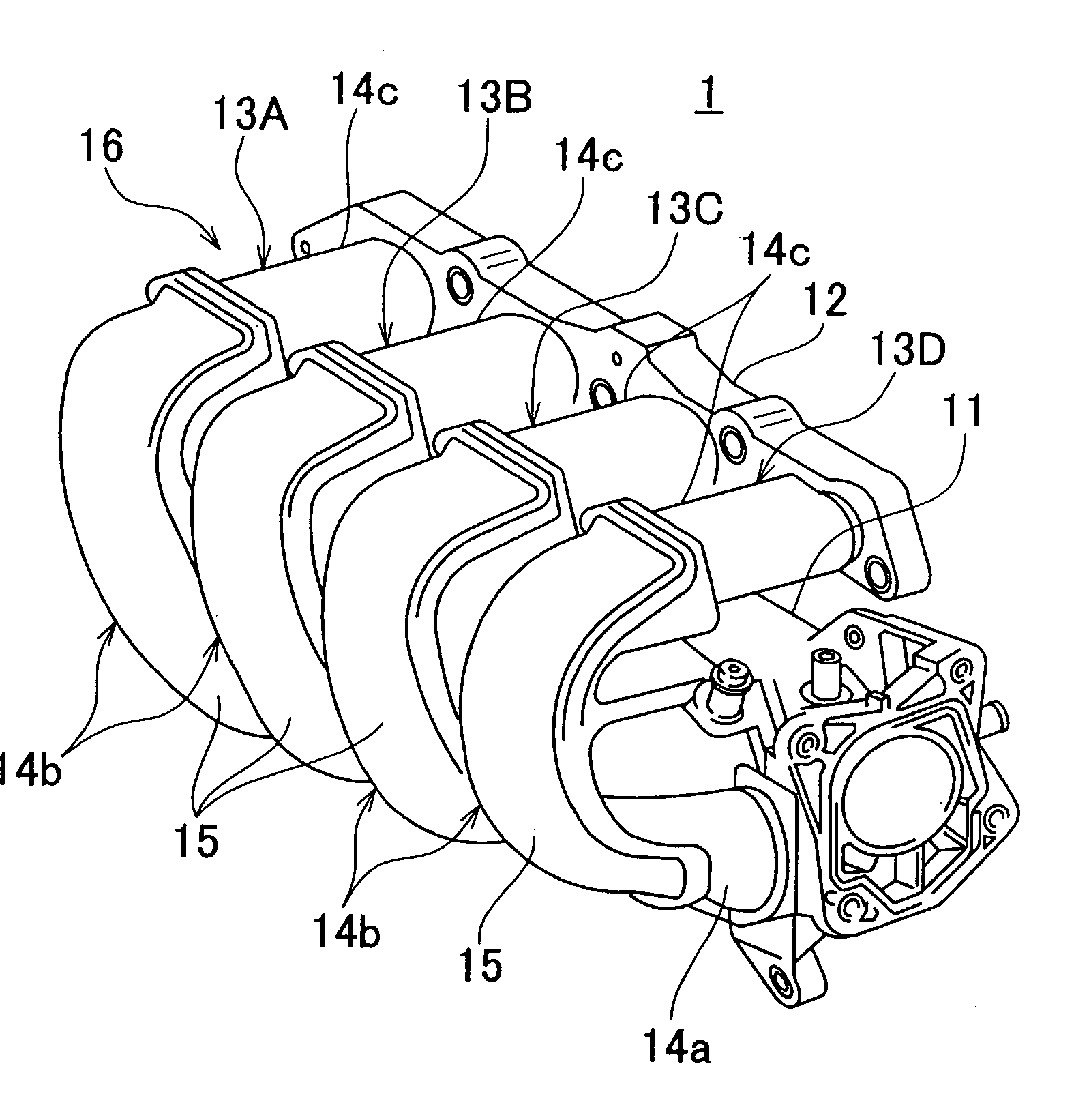 Welding structure for synthetic resin intake manifold