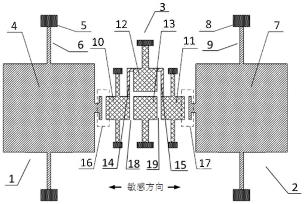 Weakly Coupled Resonant Microaccelerometer with Adjustable Sensitivity