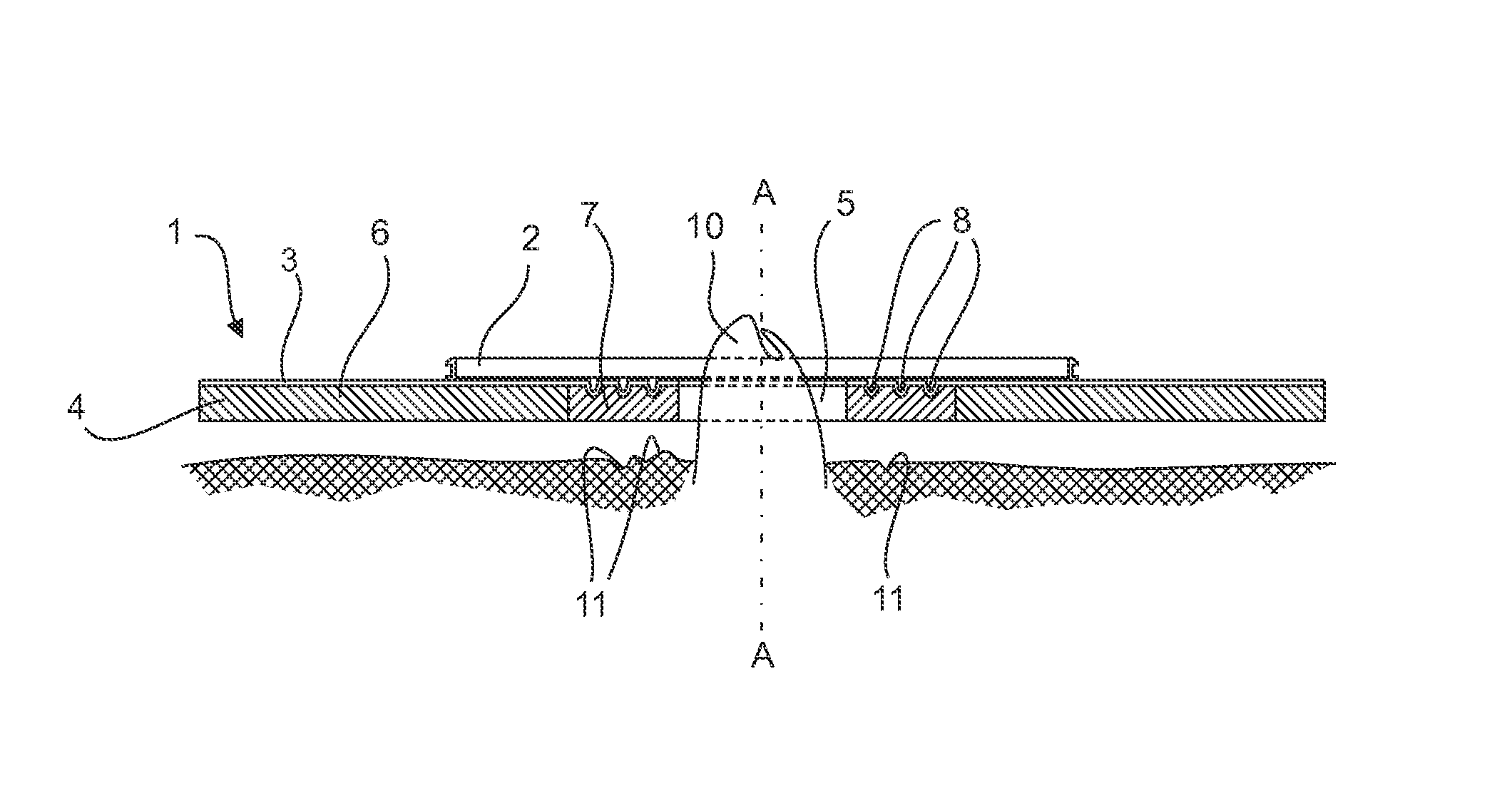 Ostomy base plate with mouldable centre part