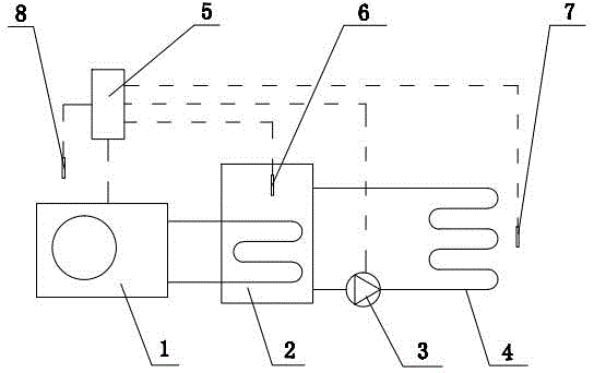 Energy-saving control method of frequency-fixed heat pump water heater floor radiant heating system