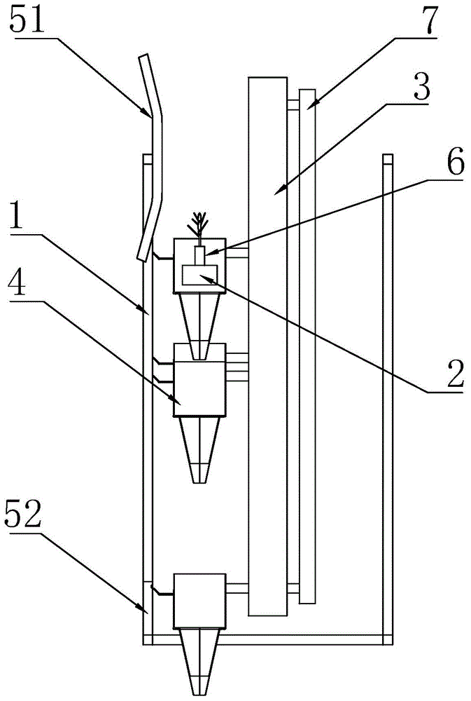 Pot seedling planting device