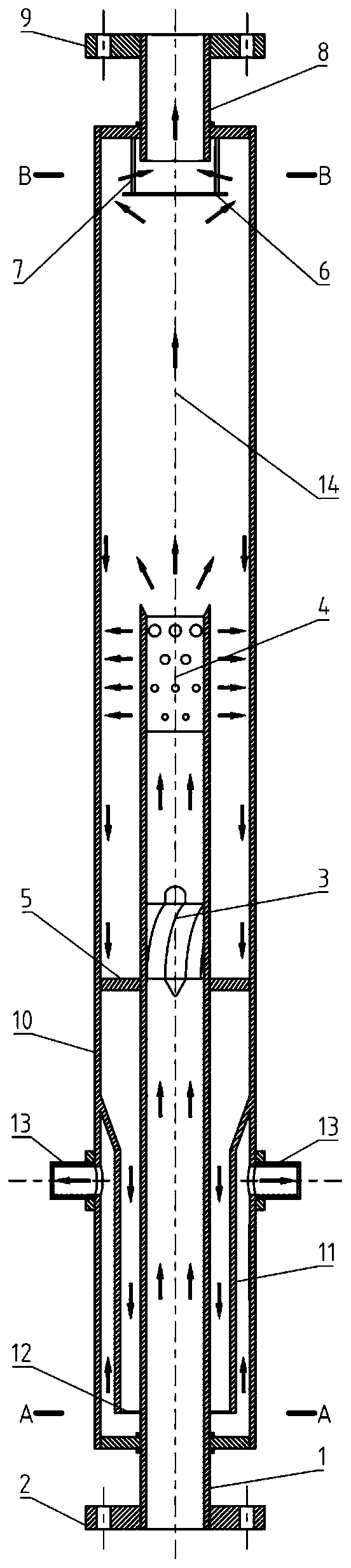 Gas-liquid separator capable of realizing liquid level dynamic equilibrium