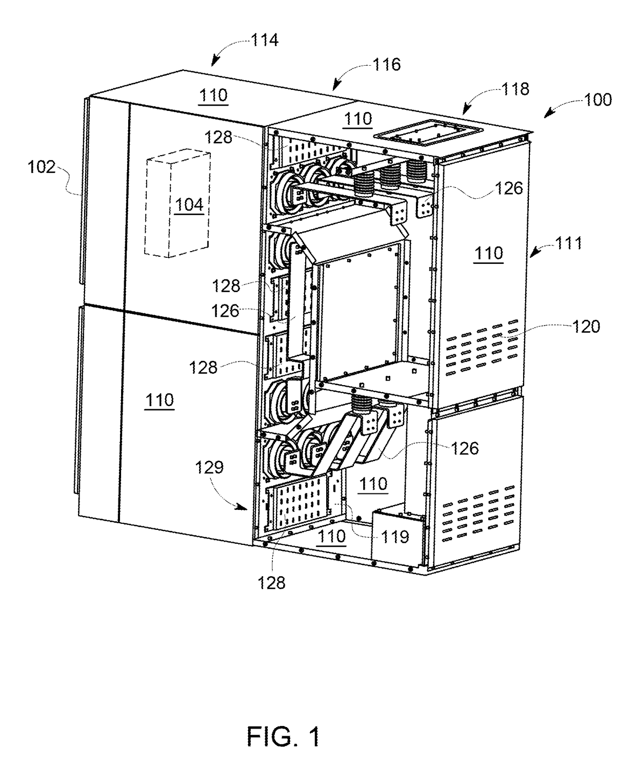 Intra-compartment cooling channel component for a metal-clad switchgear assembly