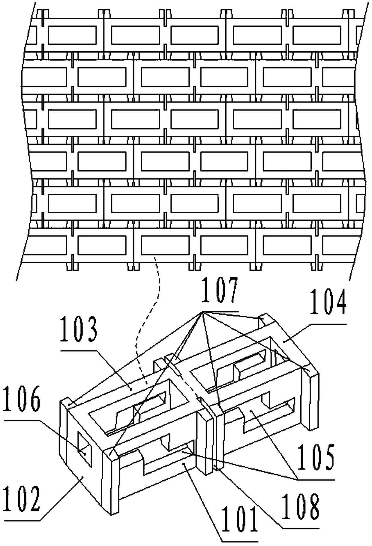 Egg nest type ecological slope protection building block and prefabricating mold