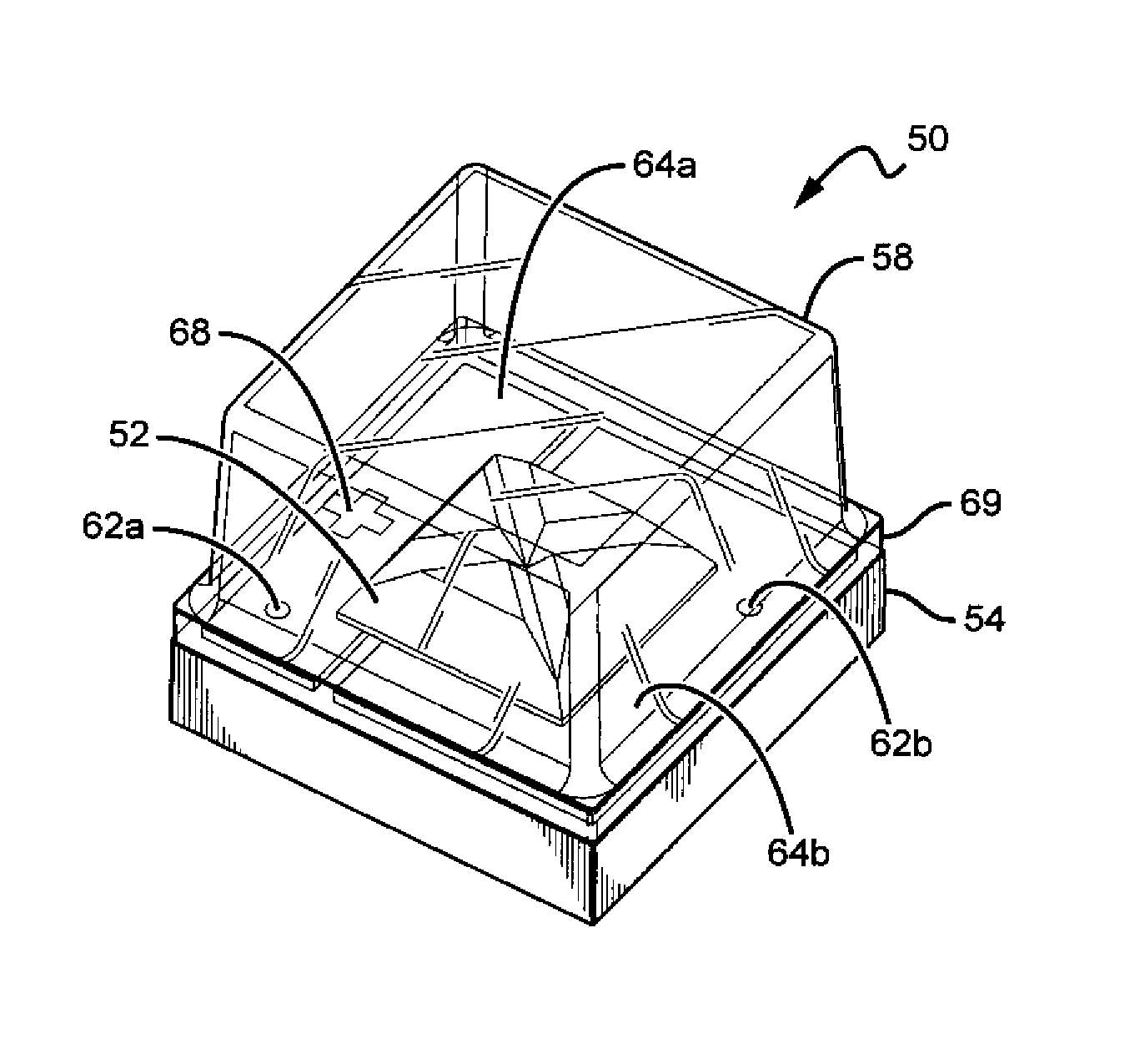 LED package with encapsulant having curved and planar surfaces