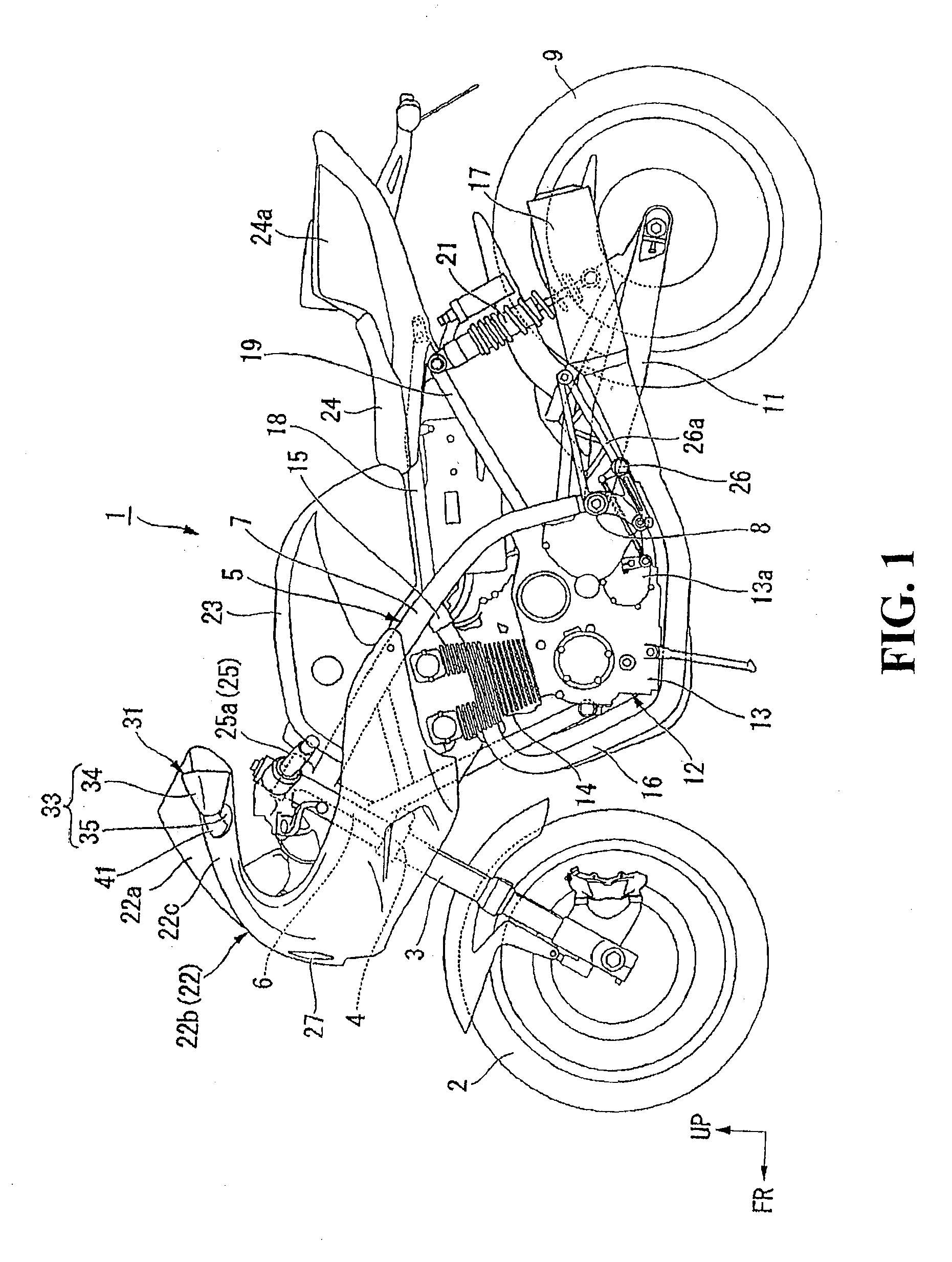 Blinker integrated rear-view mirror of saddle-ride type vehicle