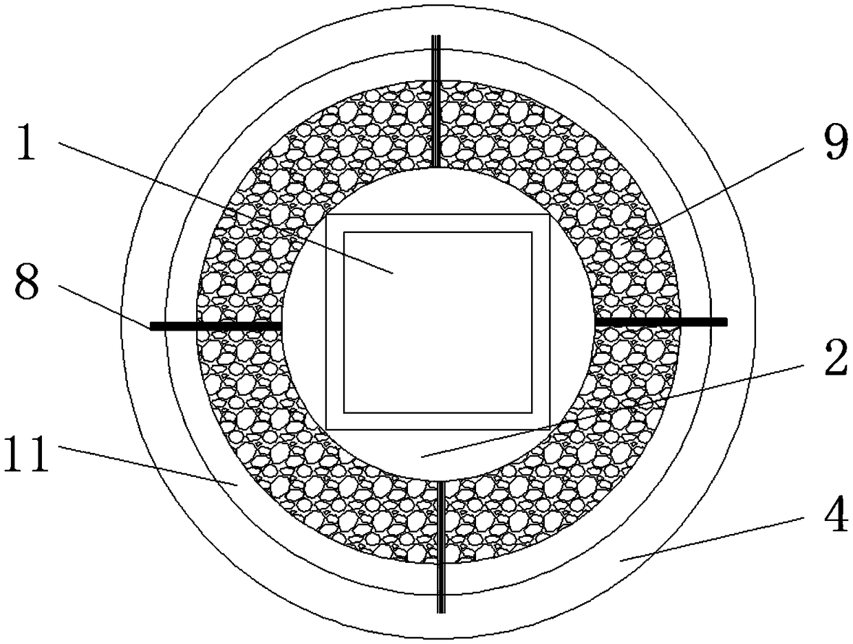 Broadcast iron frame foundation reinforcement structure