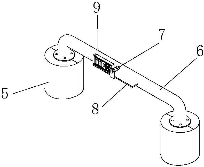 Coke oven heating gas pipeline branch pipe intersecting line distance measuring and setting-off device