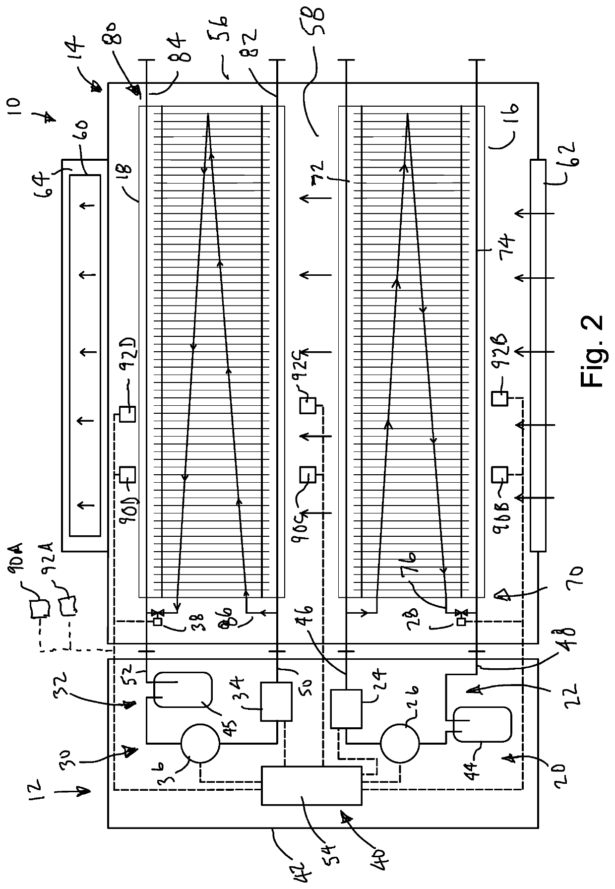 Dehumidification system with variable capacity