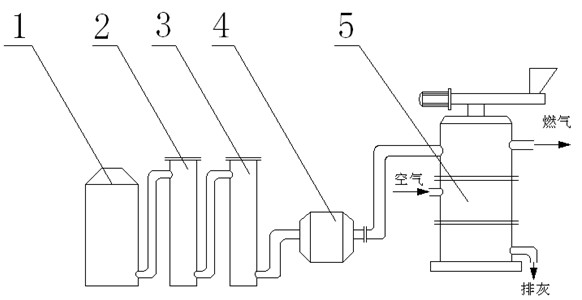 High-temperature cracking system for tar in biomass fuel gas