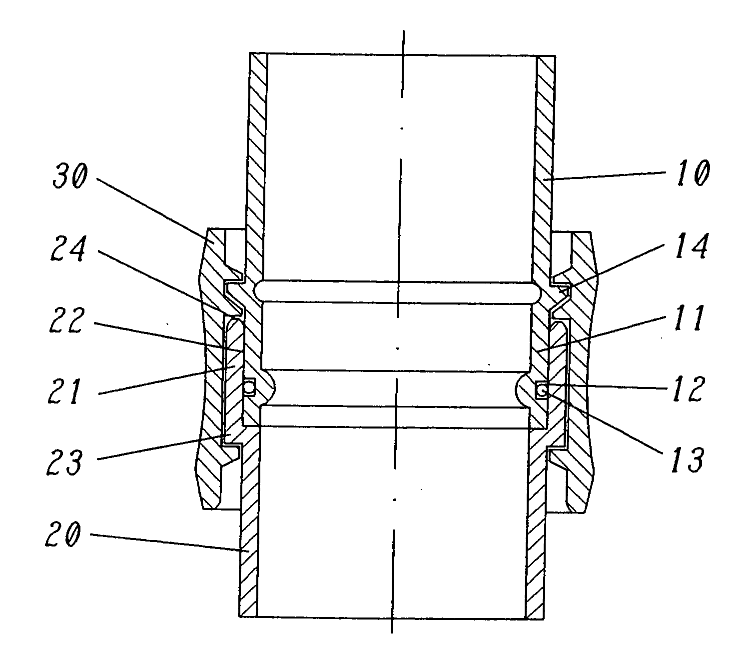 Snap connection for connecting two tube ends