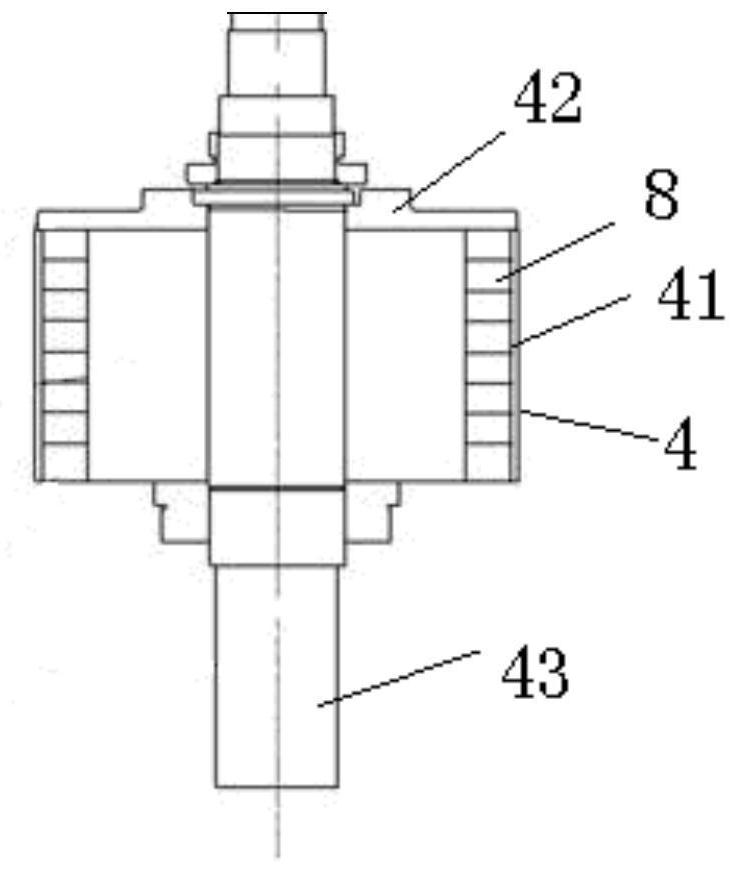 A vertical assembly device for the same groove of the rotor magnets of the permanent magnet motor of the rail transit