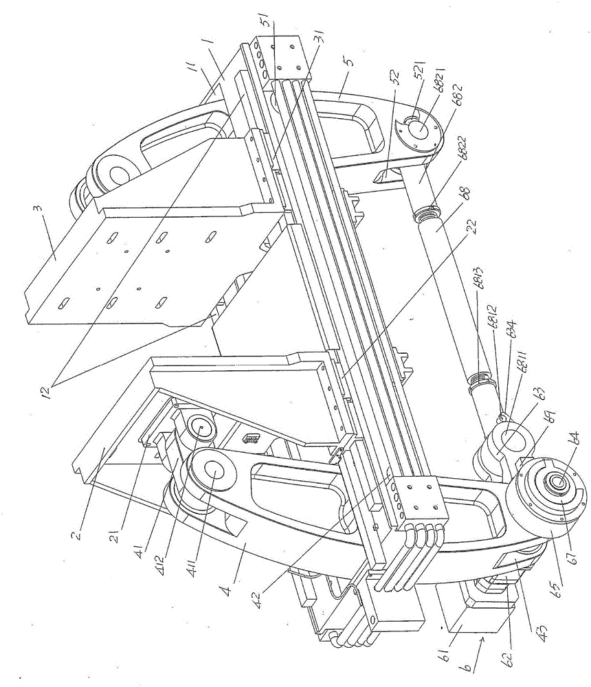 Die opening and closing device for plastic product molding machine