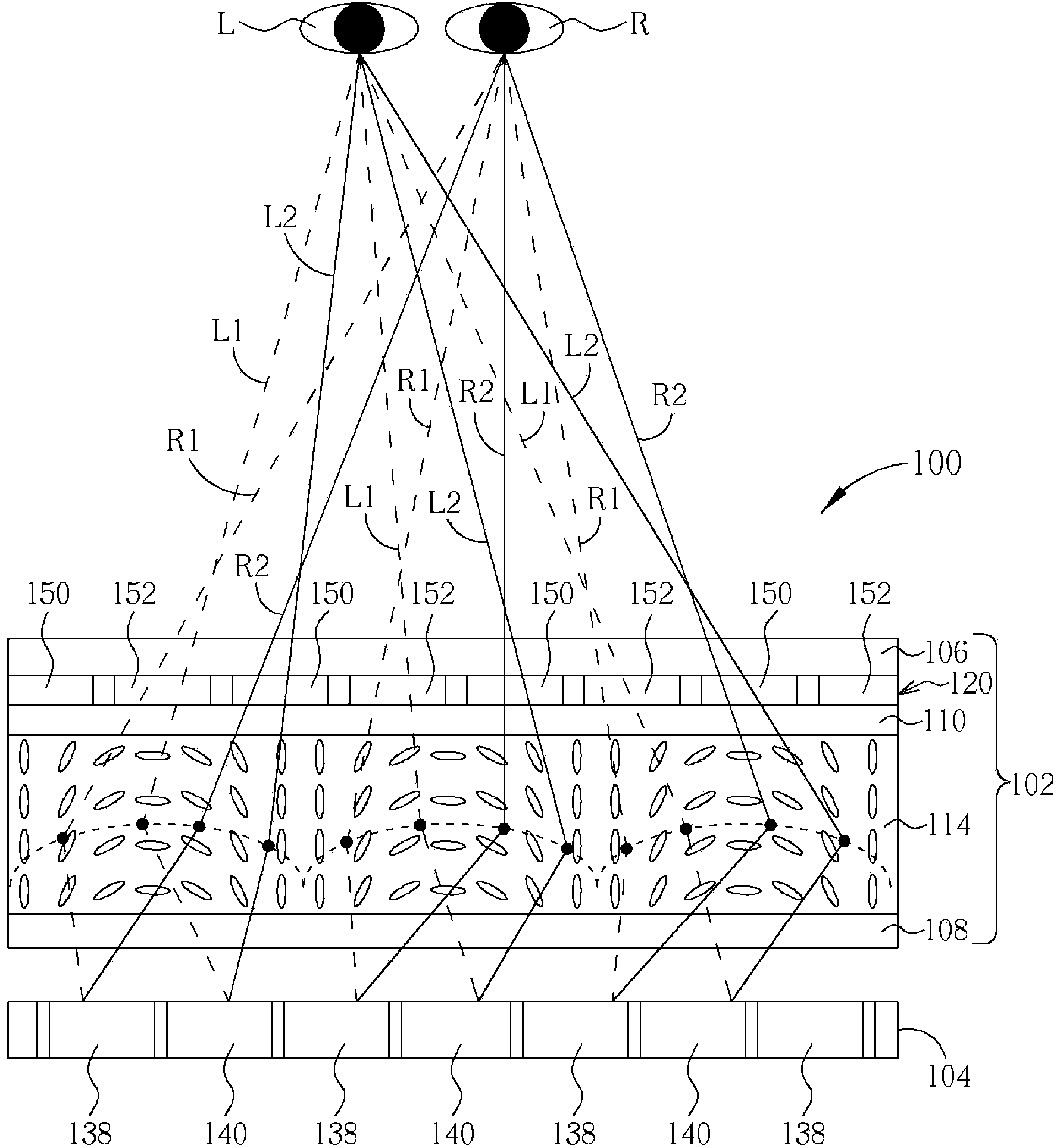 Display device capable of switching between two-dimensional display mode and three-dimensional display mode