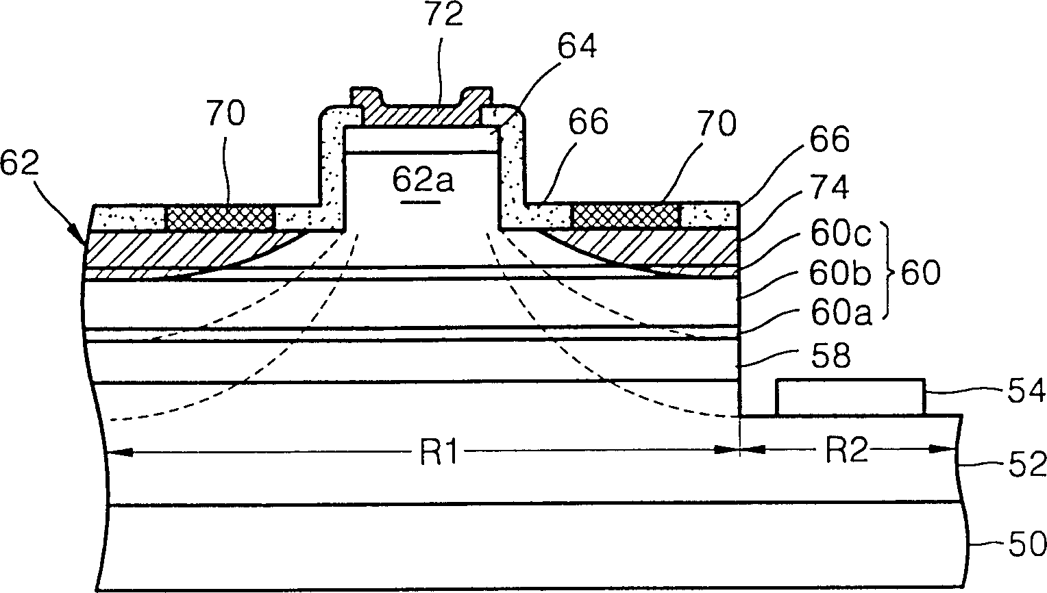 Semiconductor laser diode for controlling width of carrier inner flow path