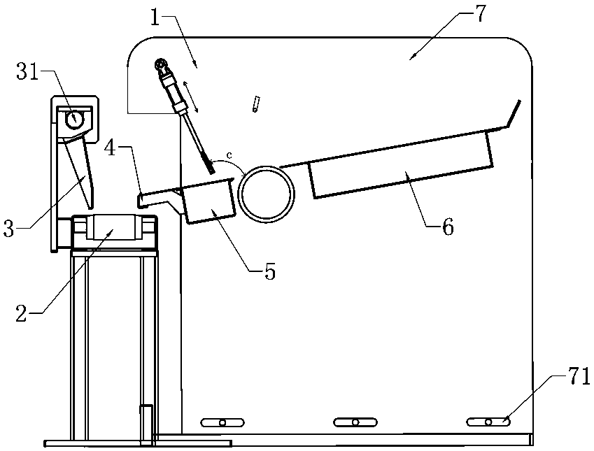 Novel coiled material tail end positioning and conveying device