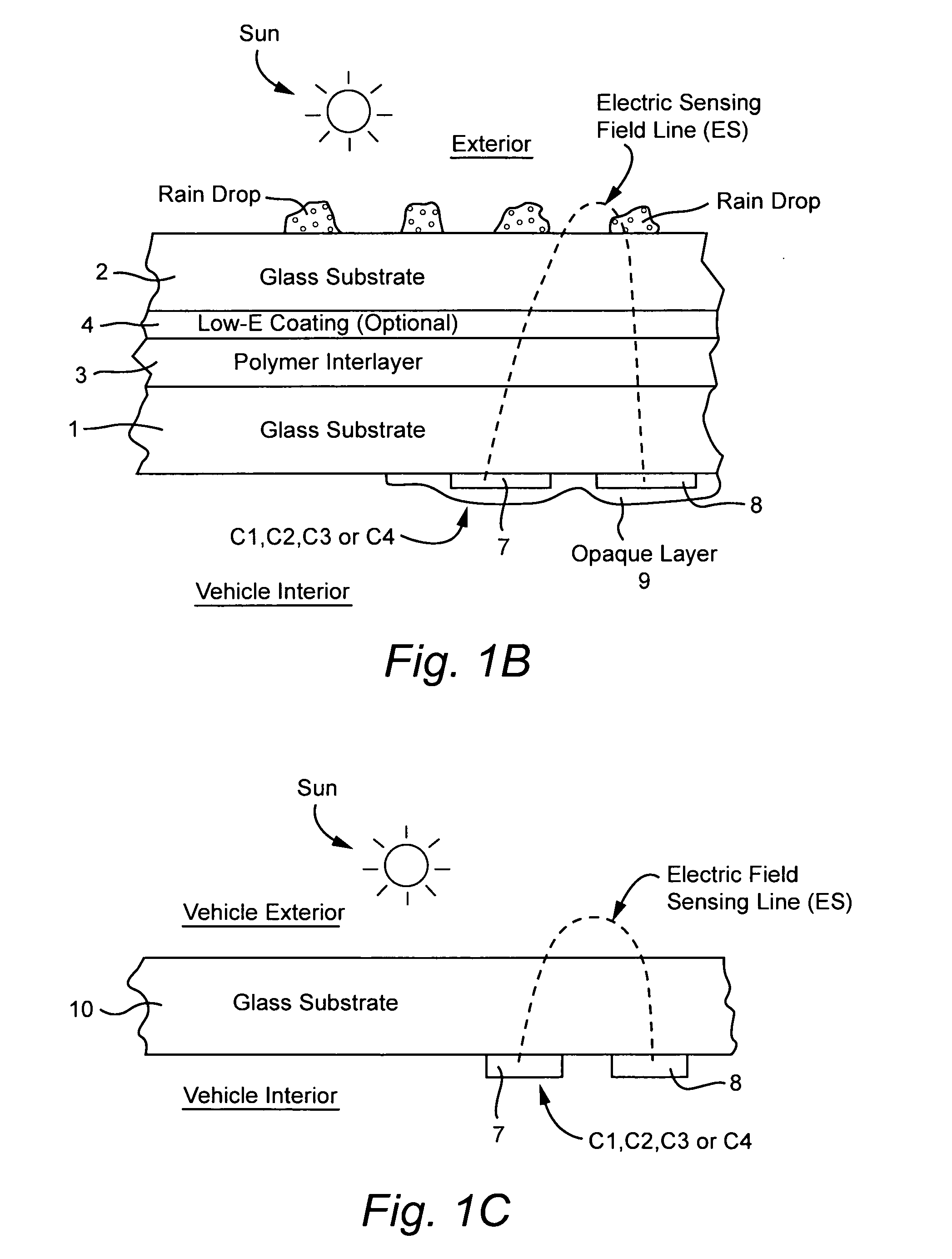 Rain sensor embedded on printed circuit board