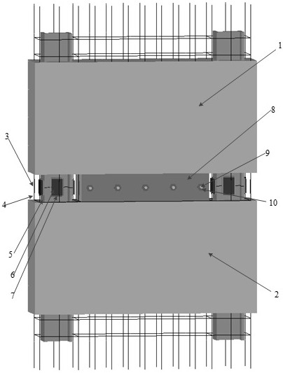 Prefabricated stiffened concrete shear wall structure with embedded connecting steel plate and its manufacturing method