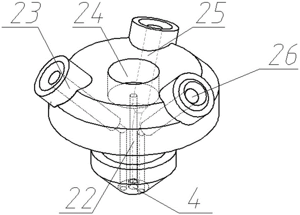 Extrusion nozzle for 3D color printer