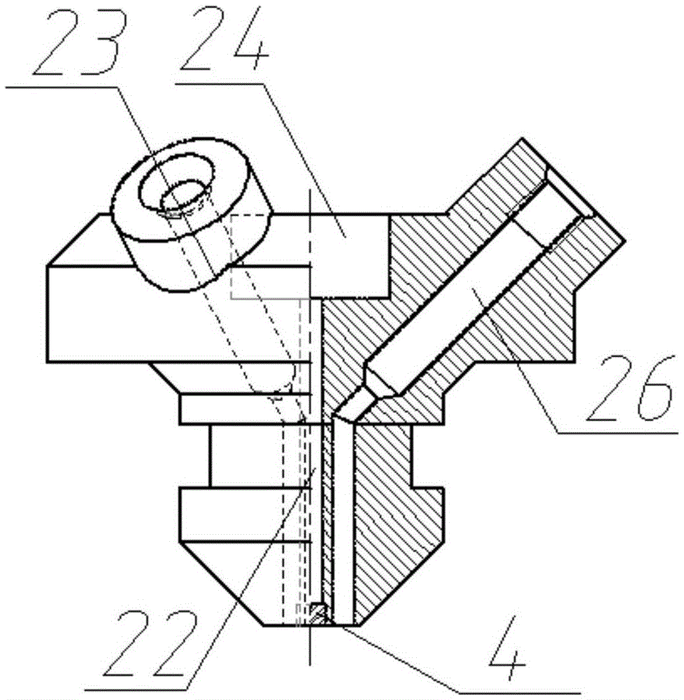 Extrusion nozzle for 3D color printer