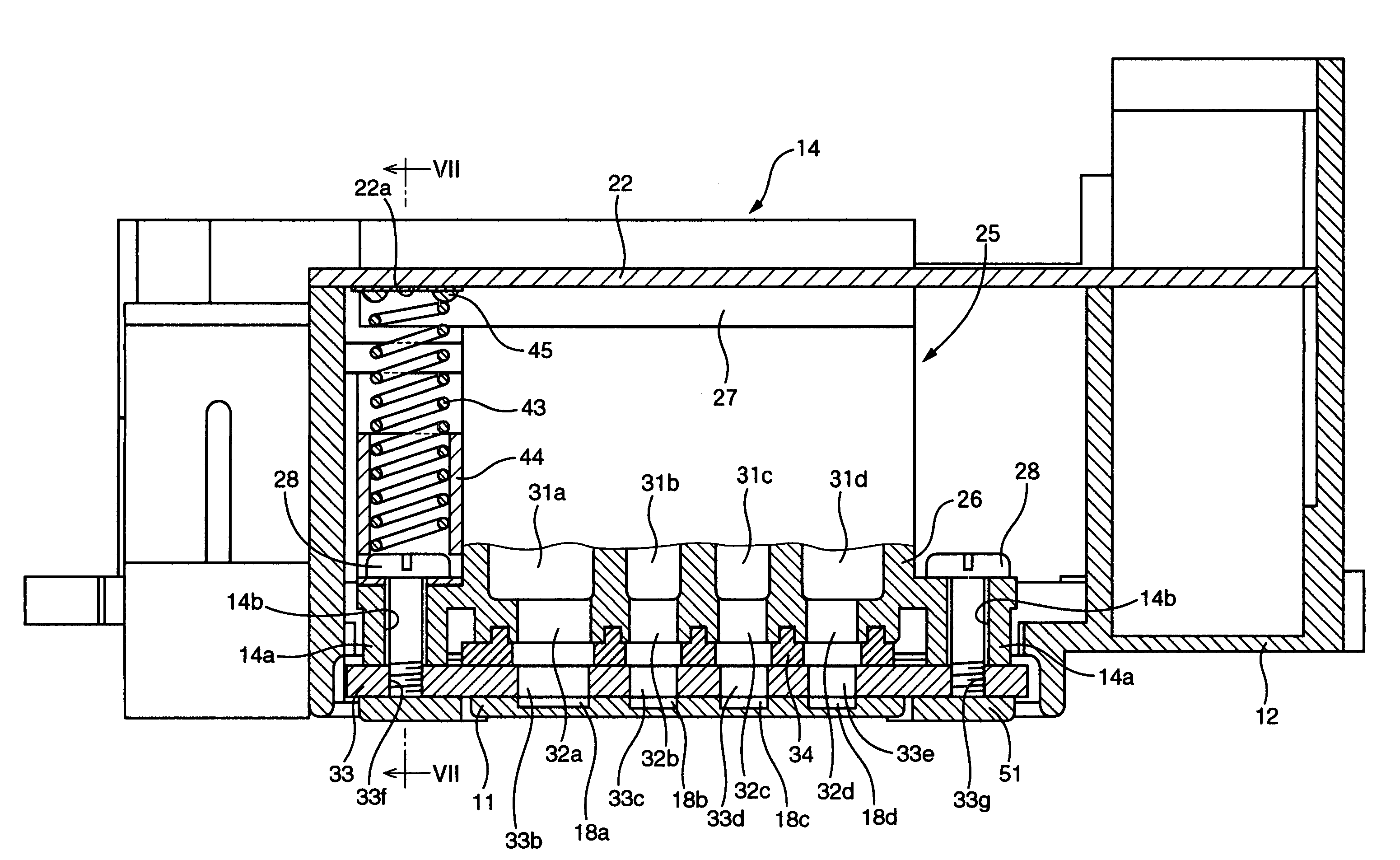 Inkjet head with conductive elastic member for electrical continuity between remote contacts in same